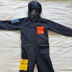 NAMUK Kids Outdoor Jumpsuit (Navy with Color Patch Details) Size 7-8 Y